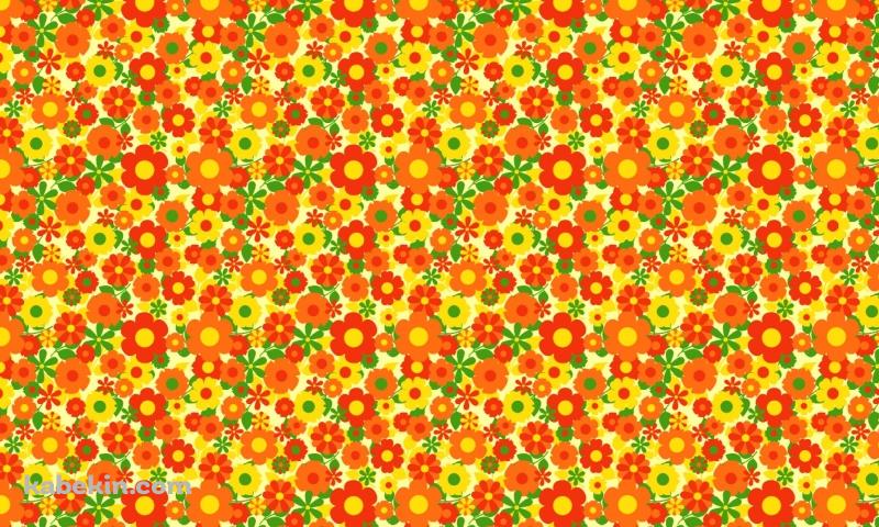 かわいいオレンジの花柄の壁紙(800px x 480px) 高画質 PC・デスクトップ用