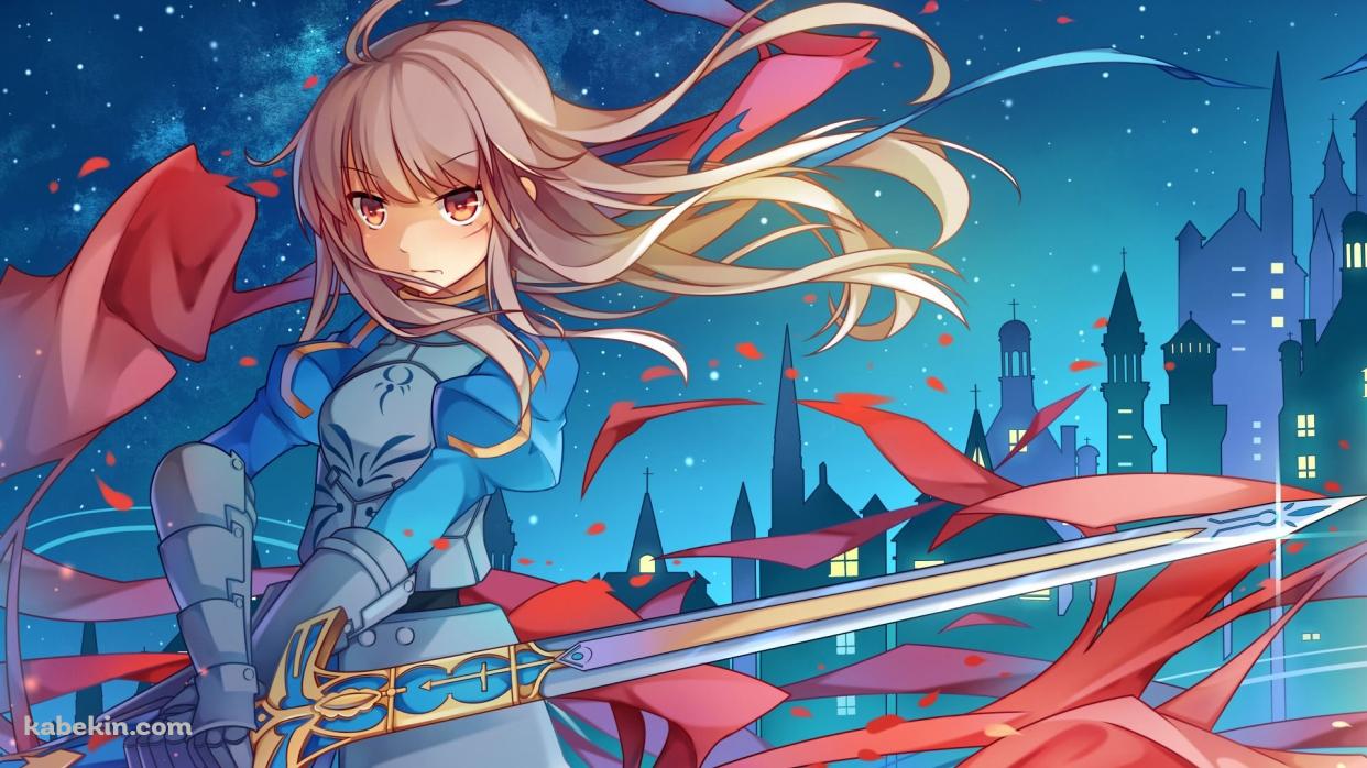 Fate Zero 剣を構えるセイバーの壁紙(1242px x 698px) 高画質 PC・デスクトップ用