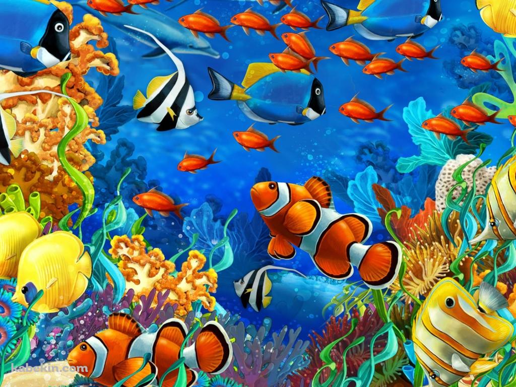 熱帯魚 水族館の壁紙(1024px x 768px) 高画質 PC・デスクトップ用