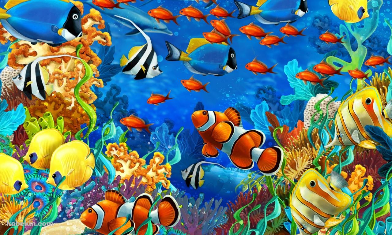 熱帯魚 水族館の壁紙(1280px x 768px) 高画質 PC・デスクトップ用