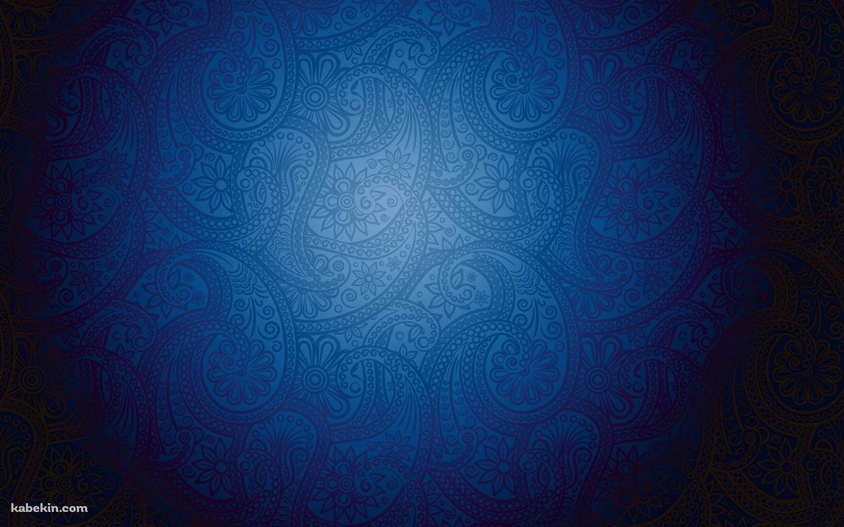 青のペイズリーのパターンの壁紙(1680px x 1050px) 高画質 PC・デスクトップ用