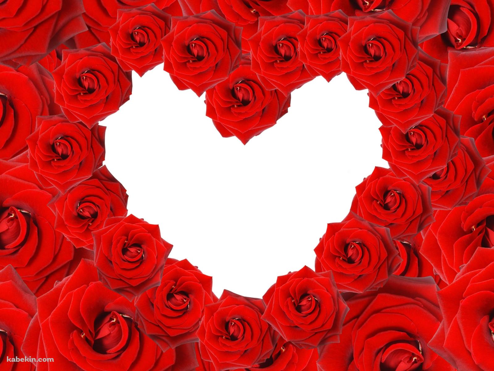 赤い薔薇 ハートの壁紙(1600px x 1200px) 高画質 PC・デスクトップ用