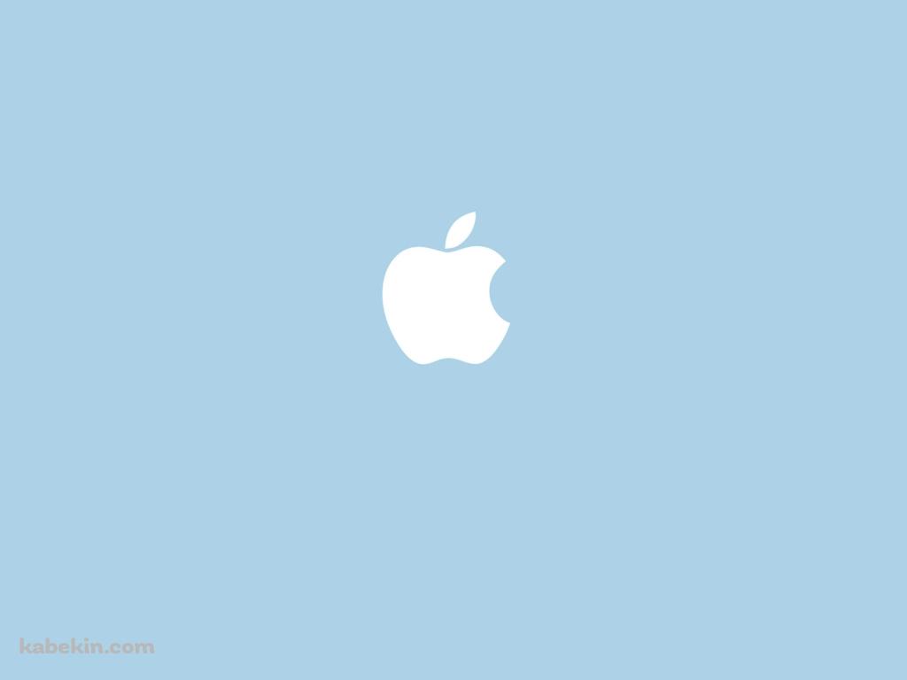 パステル 水色 Appleロゴの壁紙(1024px x 768px) 高画質 PC・デスクトップ用