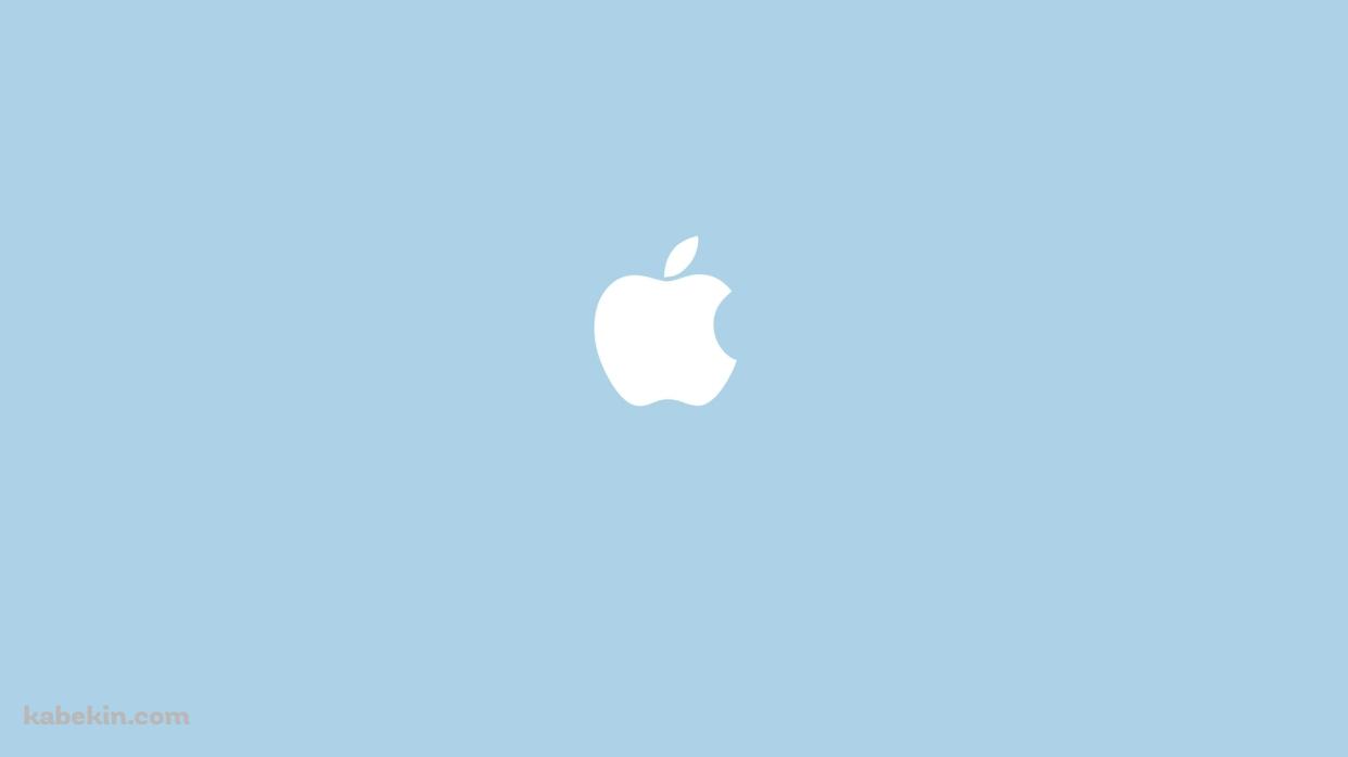 パステル 水色 Appleロゴの壁紙(1242px x 698px) 高画質 PC・デスクトップ用
