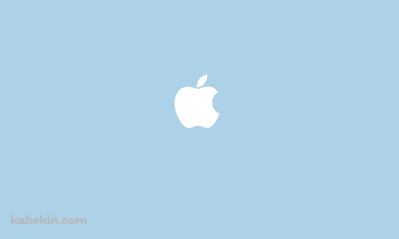 パステル 水色 Appleロゴの壁紙(800px x 480px) 高画質 PC・デスクトップ用