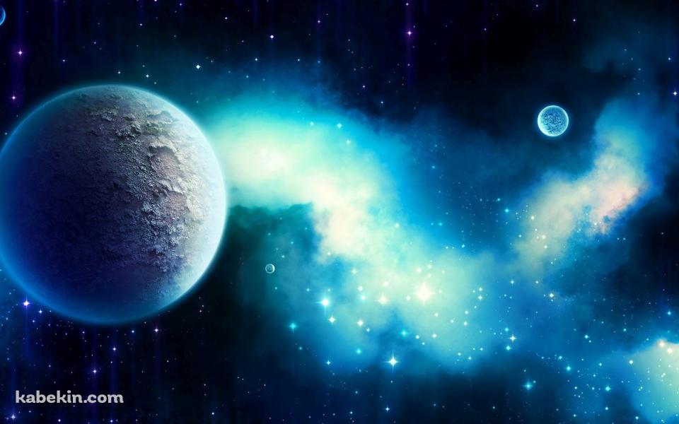 水色の宇宙の壁紙(960px x 600px) 高画質 PC・デスクトップ用