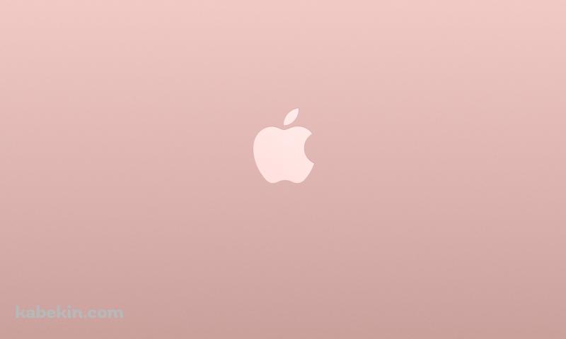 淡いピンク かわいいアップルロゴの壁紙(800px x 480px) 高画質 PC・デスクトップ用