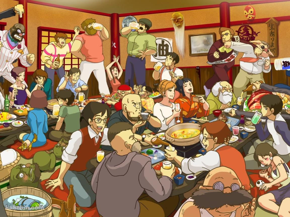 ジブリの飲み会の壁紙(1152px x 864px) 高画質 PC・デスクトップ用