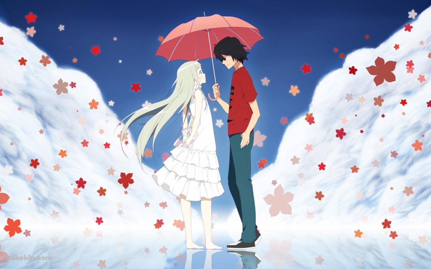あの花 傘をさしためんまとじんたんの壁紙(1440px x 900px) 高画質 PC・デスクトップ用