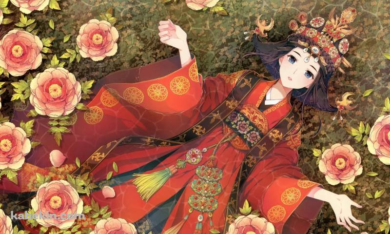 着物を来た日本の女性の壁紙(800px x 480px) 高画質 PC・デスクトップ用