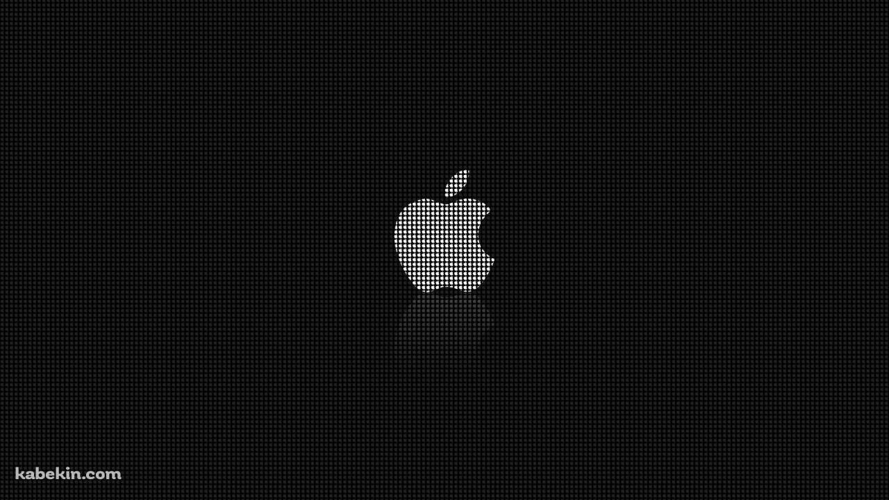 黒と白 アップルマーク ドットの壁紙(1280px x 720px) 高画質 PC・デスクトップ用