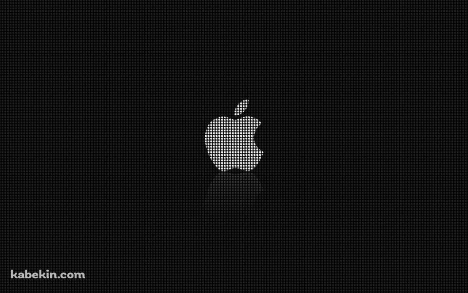 黒と白 アップルマーク ドットの壁紙(960px x 600px) 高画質 PC・デスクトップ用