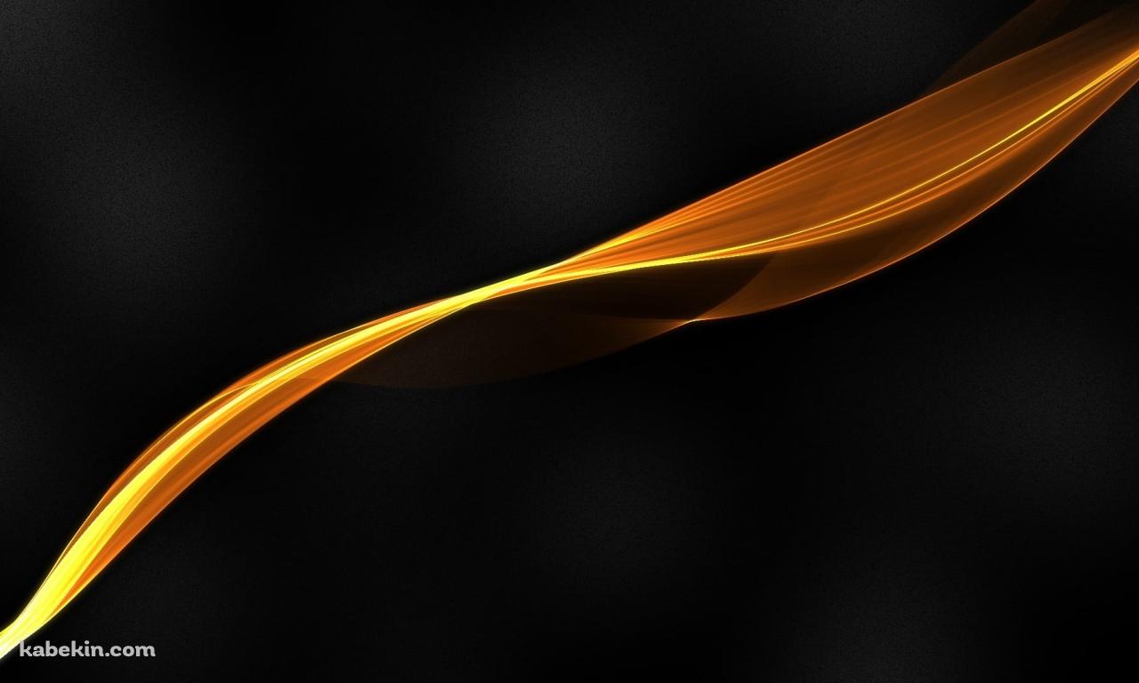 光るオレンジのライン 黒の背景の壁紙(1280px x 768px) 高画質 PC・デスクトップ用