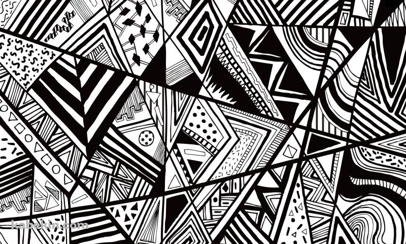 白黒のモダンアートの壁紙(800px x 480px) 高画質 PC・デスクトップ用