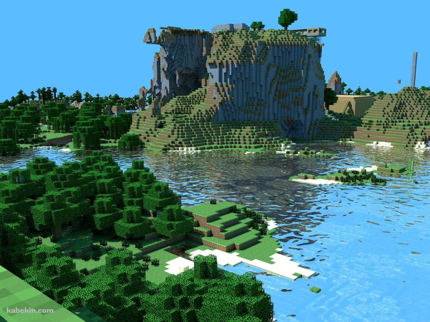 マイクラ 湖に囲まれた島 / マインクラフトの壁紙(1400px x 1050px) 高画質 PC・デスクトップ用