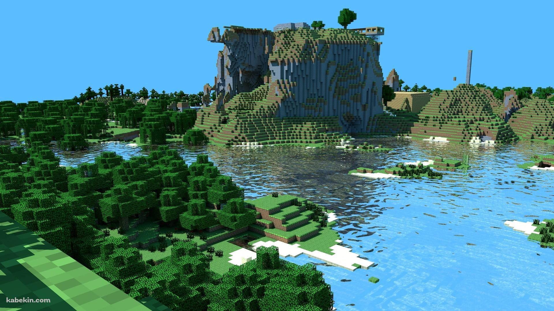 マイクラ 湖に囲まれた島 / マインクラフトの壁紙(1920px x 1080px) 高画質 PC・デスクトップ用