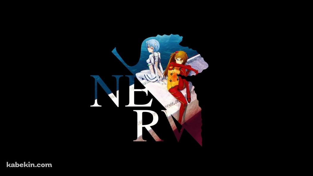 エヴァ 惣流・アスカ・ラングレーと綾波レイ NERV ロゴの壁紙(1051px x 591px) 高画質 PC・デスクトップ用