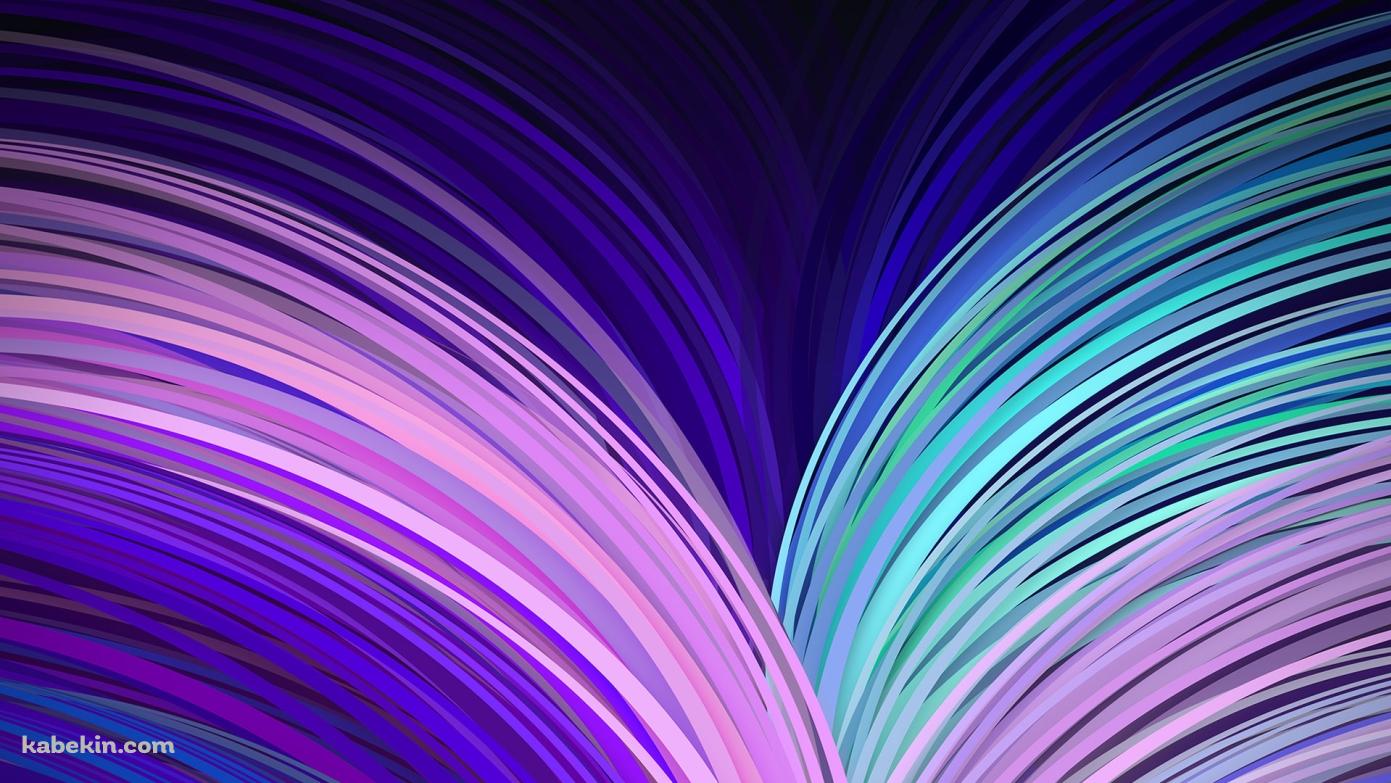 青 紫の放射 イラストの壁紙(1391px x 783px) 高画質 PC・デスクトップ用
