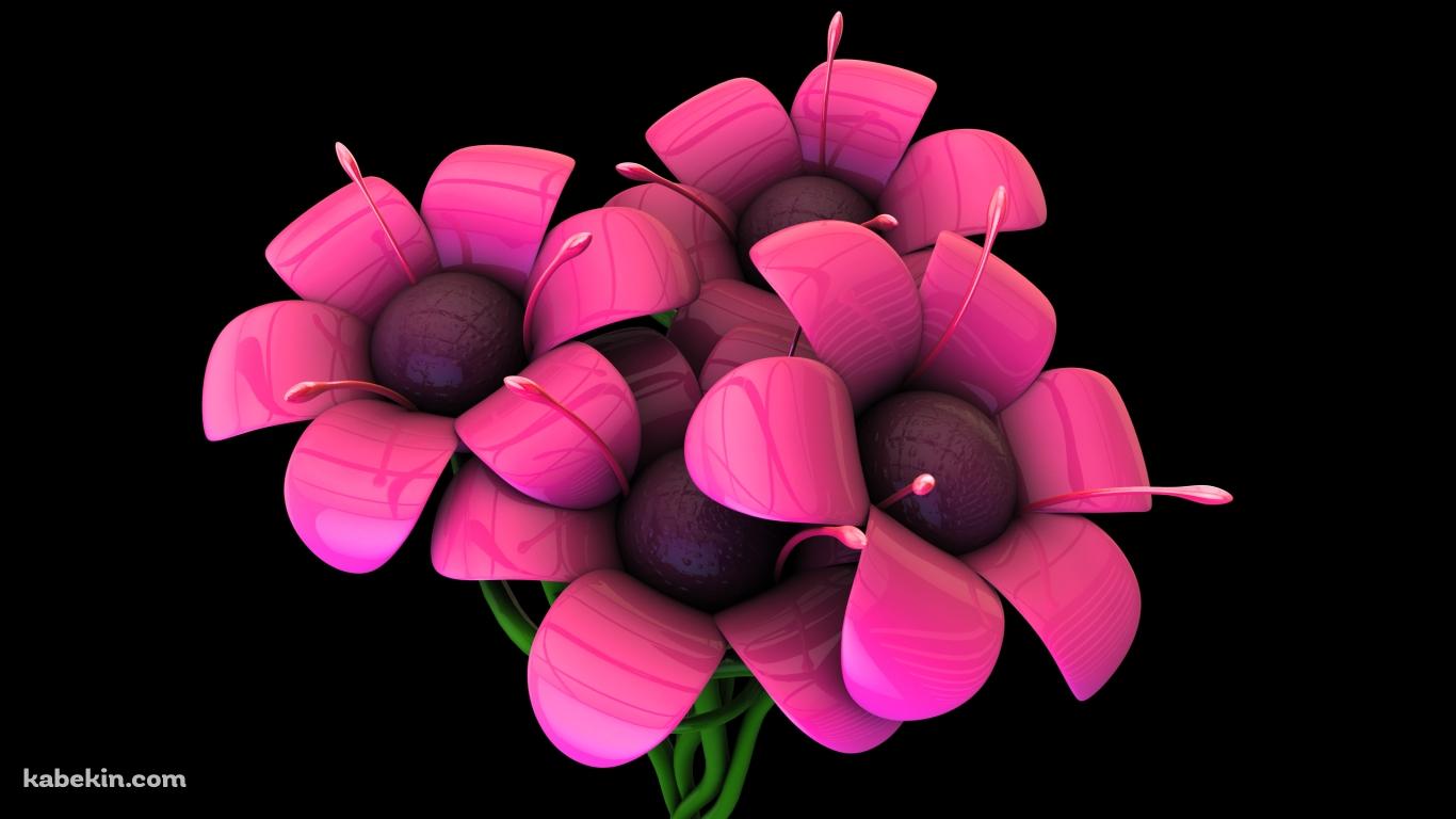 CGの花の壁紙(1366px x 768px) 高画質 PC・デスクトップ用