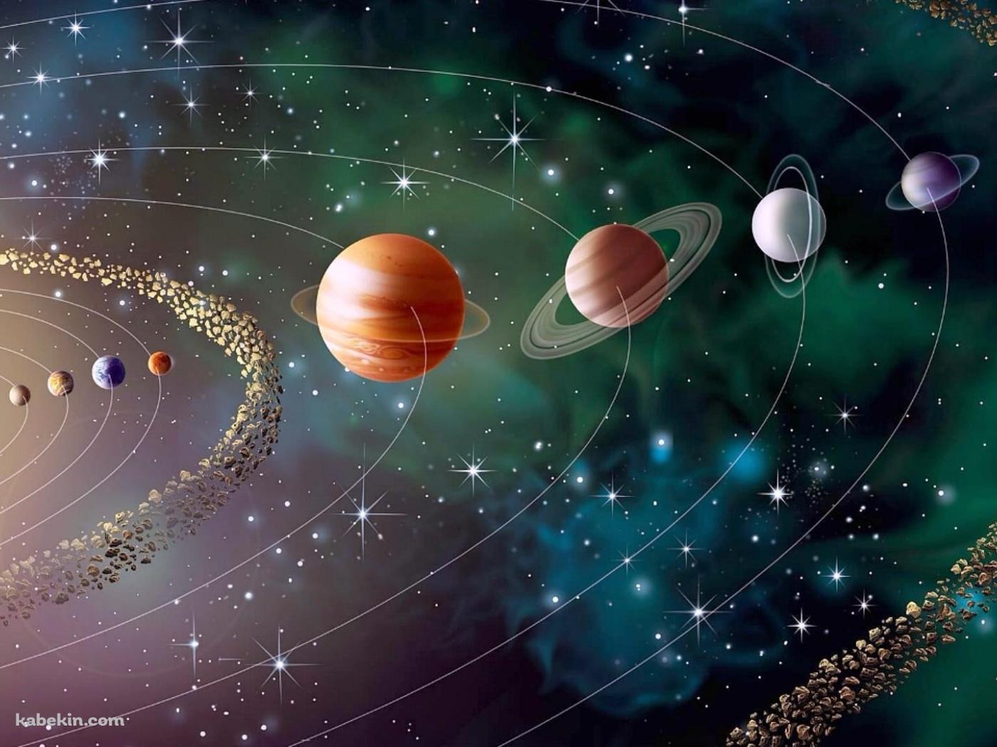 水金地火木土天冥海 イラスト 宇宙の壁紙(1400px x 1050px) 高画質 PC・デスクトップ用