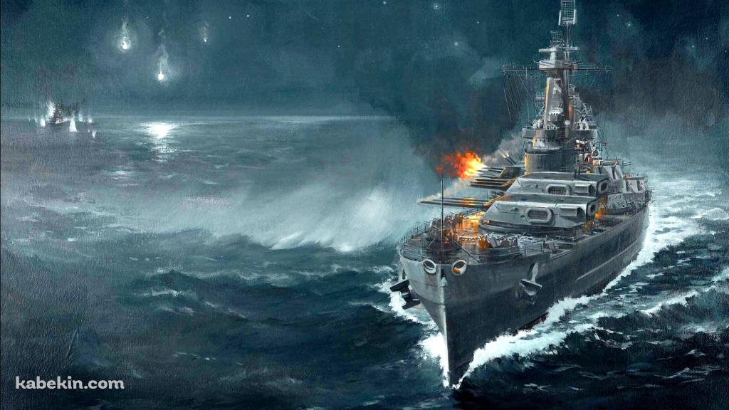 海戦の壁紙(1024px x 576px) 高画質 PC・デスクトップ用