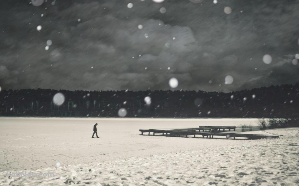 冬 舞い散る雪の壁紙(960px x 600px) 高画質 PC・デスクトップ用