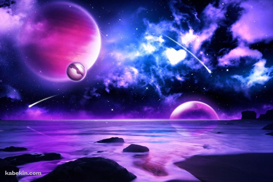 幻想的な紫の宇宙の壁紙(1152px x 768px) 高画質 PC・デスクトップ用
