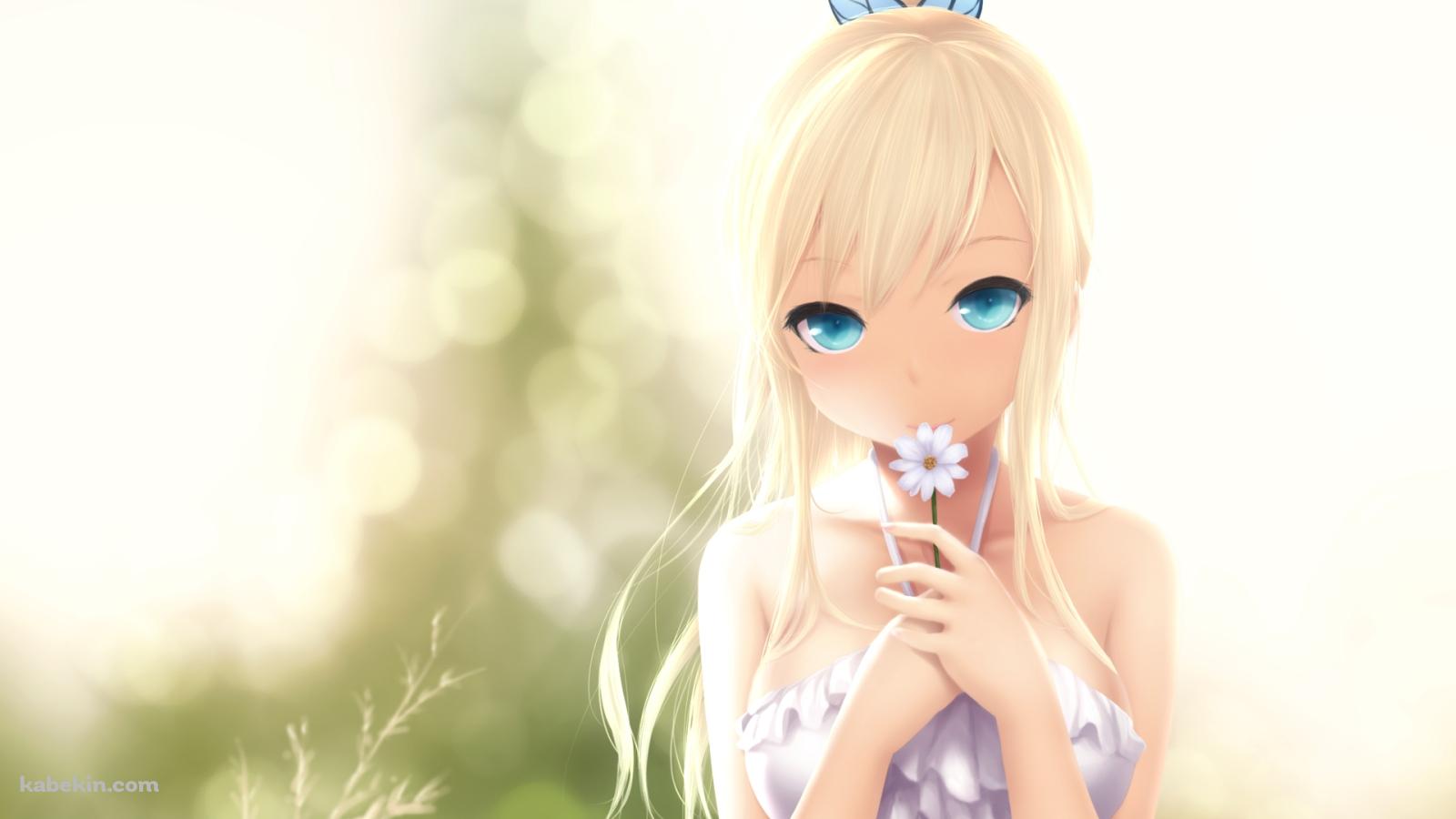 ブロンド ポニーテールの少女の壁紙(1600px x 900px) 高画質 PC・デスクトップ用