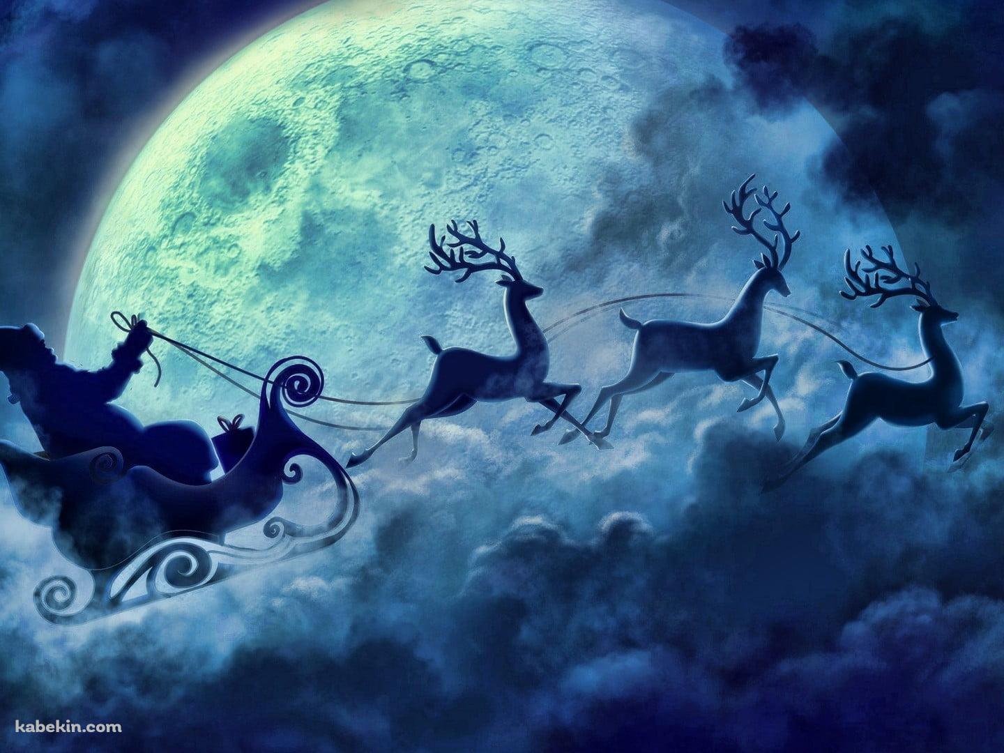 クリスマス サンタさん トナカイ そりの壁紙(1440px x 1080px) 高画質 PC・デスクトップ用