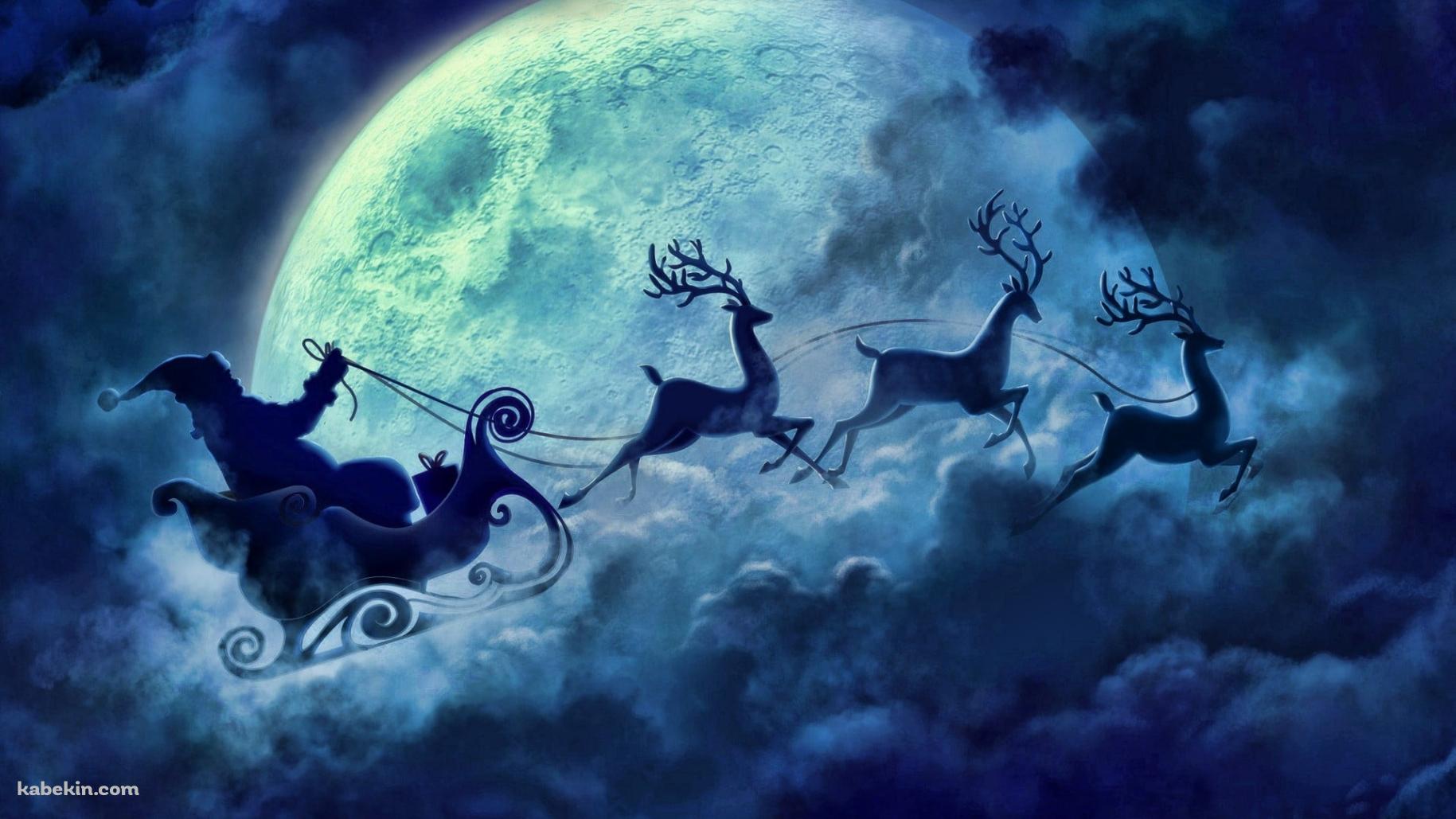 クリスマス サンタさん トナカイ そりの壁紙(1829px x 1029px) 高画質 PC・デスクトップ用