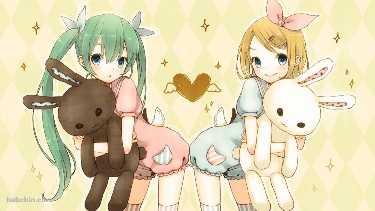 初音ミクと鏡音リンの壁紙(1242px x 698px) 高画質 PC・デスクトップ用