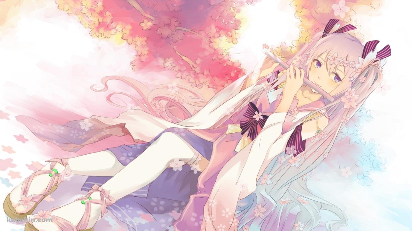 笛吹く少女の壁紙(1366px x 768px) 高画質 PC・デスクトップ用