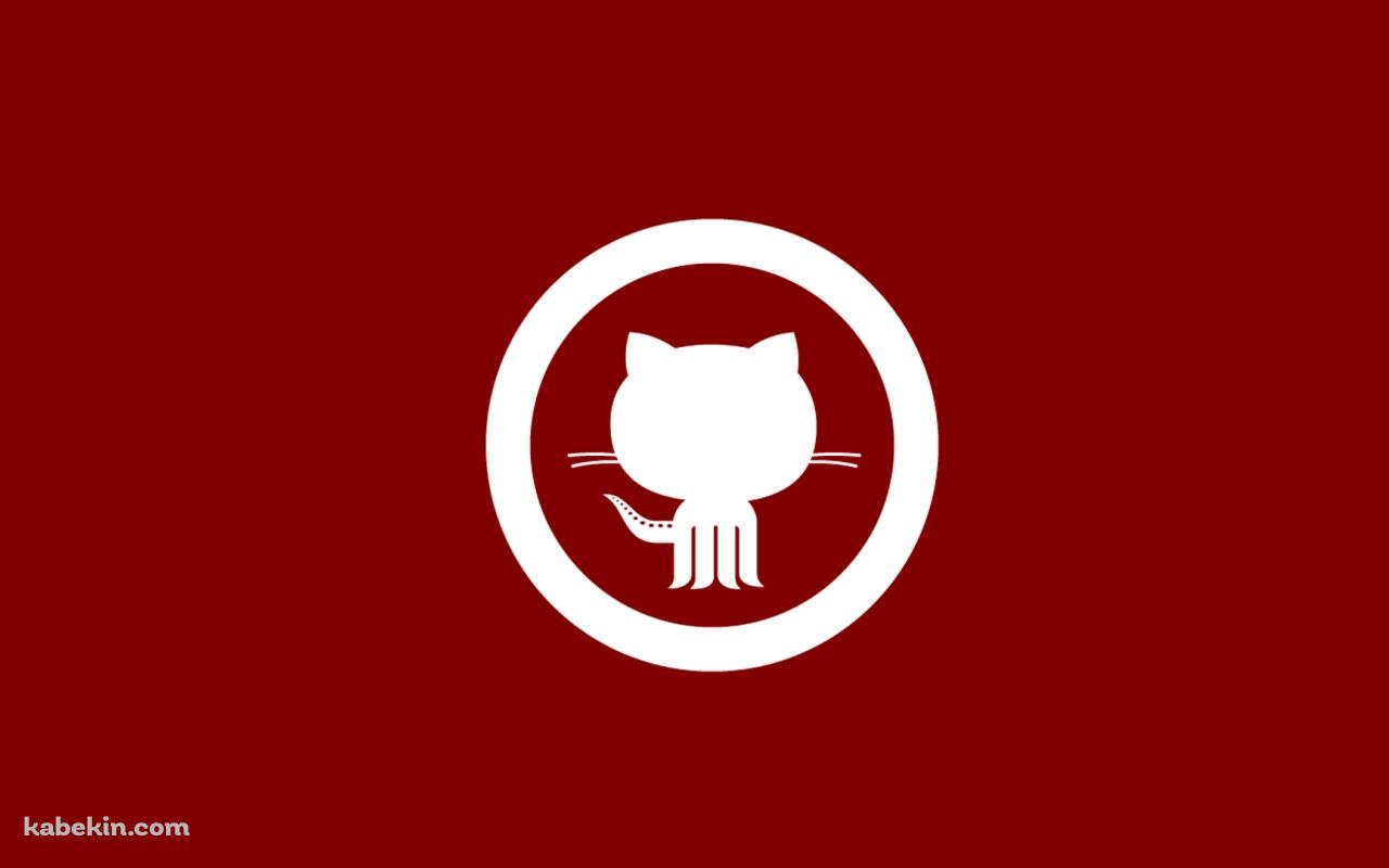 GitHub(赤)のロゴの壁紙(1280px x 800px) 高画質 PC・デスクトップ用