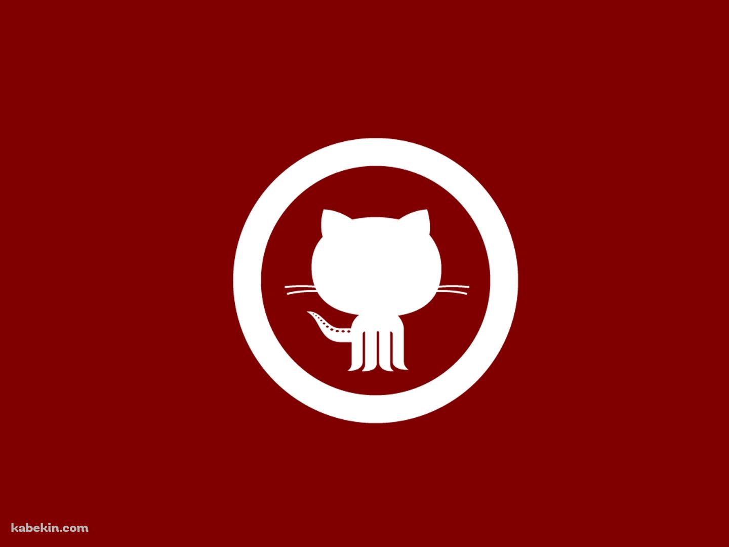 GitHub(赤)のロゴの壁紙(1440px x 1080px) 高画質 PC・デスクトップ用