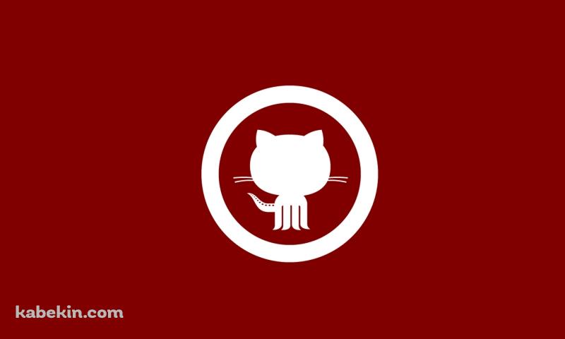 GitHub(赤)のロゴの壁紙(800px x 480px) 高画質 PC・デスクトップ用