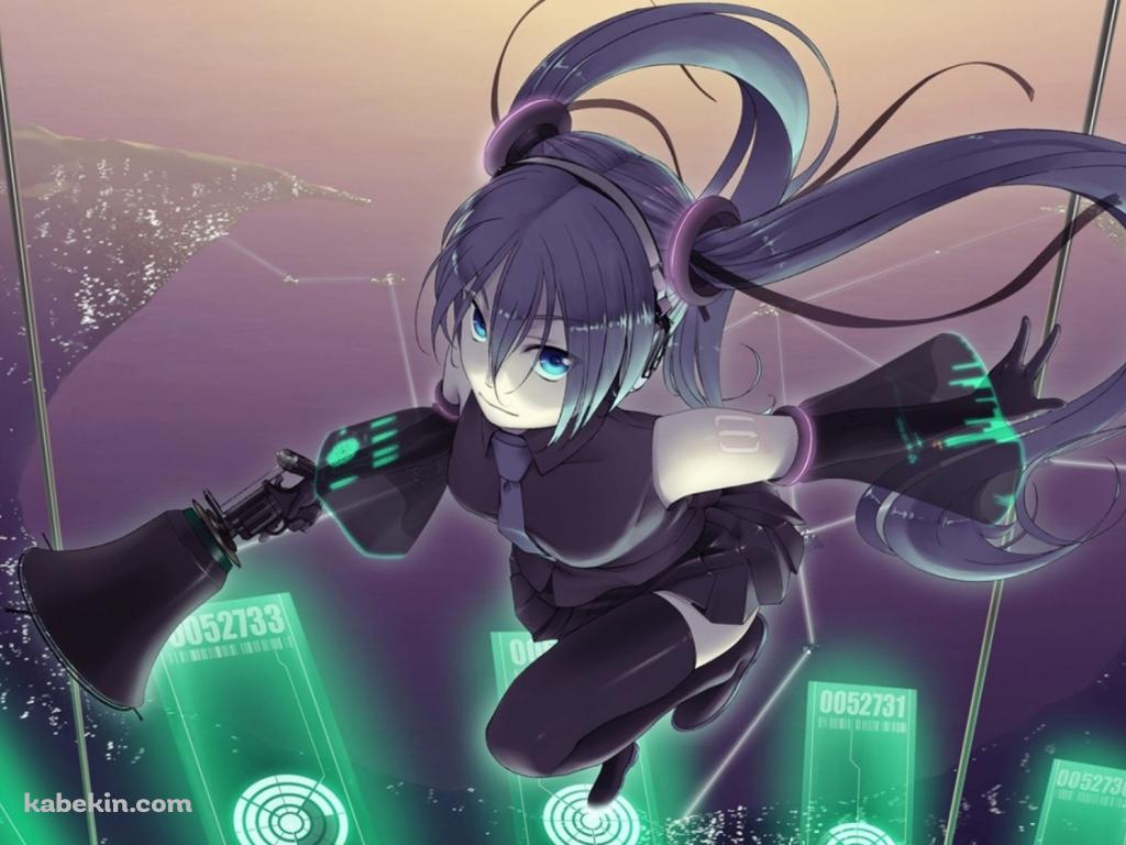 光の階段を登る初音ミクの壁紙(1024px x 768px) 高画質 PC・デスクトップ用