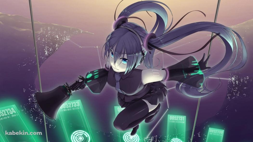 光の階段を登る初音ミクの壁紙(1051px x 591px) 高画質 PC・デスクトップ用