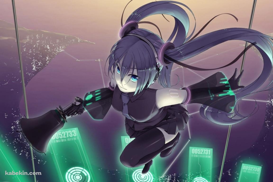 光の階段を登る初音ミクの壁紙(1152px x 768px) 高画質 PC・デスクトップ用