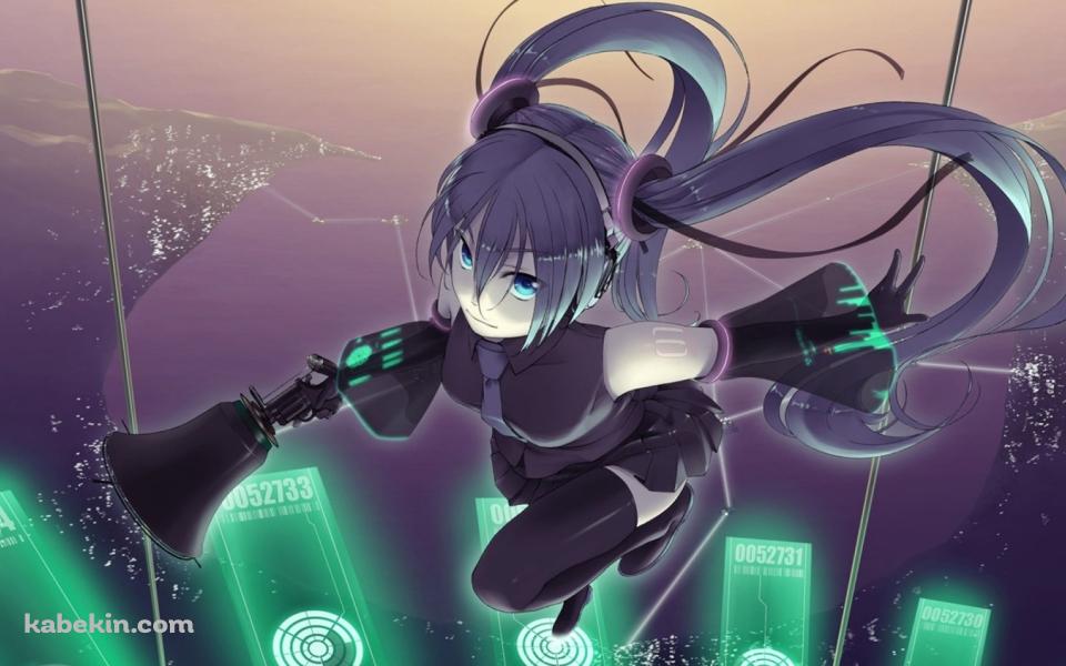 光の階段を登る初音ミクの壁紙(960px x 600px) 高画質 PC・デスクトップ用