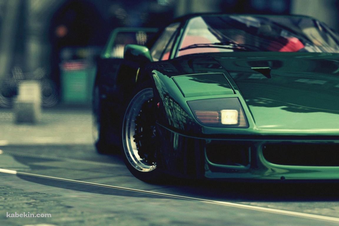緑のフェラーリの壁紙(1152px x 768px) 高画質 PC・デスクトップ用