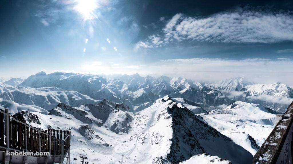 フランスの雪山の壁紙(1024px x 576px) 高画質 PC・デスクトップ用