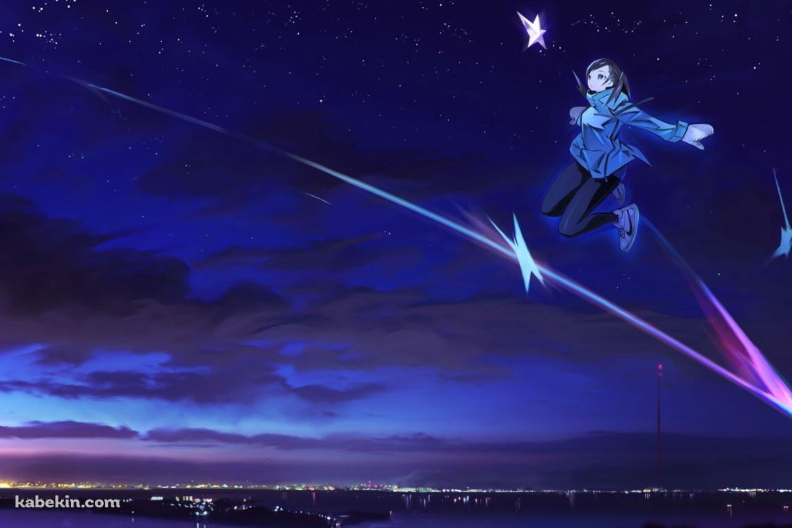 夜景と女の子の壁紙(1152px x 768px) 高画質 PC・デスクトップ用