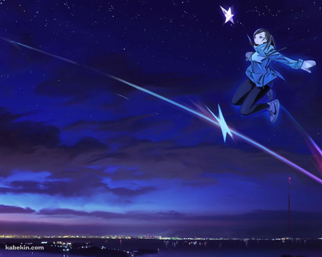 夜景と女の子の壁紙(1280px x 1024px) 高画質 PC・デスクトップ用