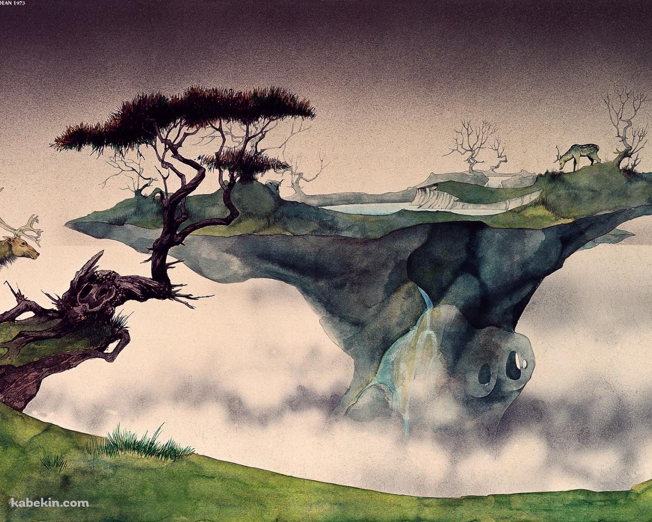 鹿と島の壁紙(1280px x 1024px) 高画質 PC・デスクトップ用