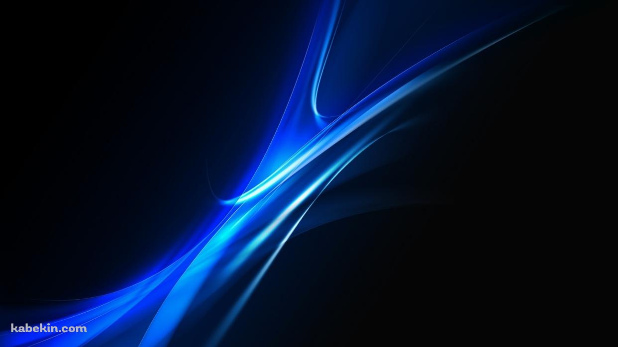 光沢のある青い曲線の壁紙(1242px x 698px) 高画質 PC・デスクトップ用