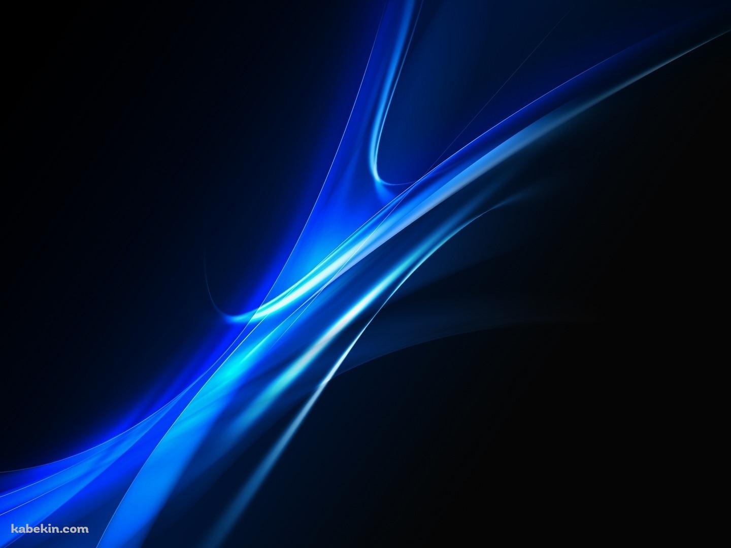 光沢のある青い曲線の壁紙(1440px x 1080px) 高画質 PC・デスクトップ用