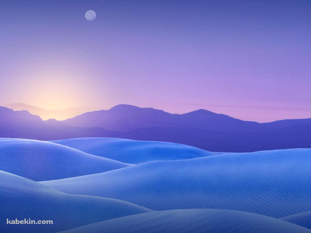 雪原と山並みの壁紙(1024px x 768px) 高画質 PC・デスクトップ用