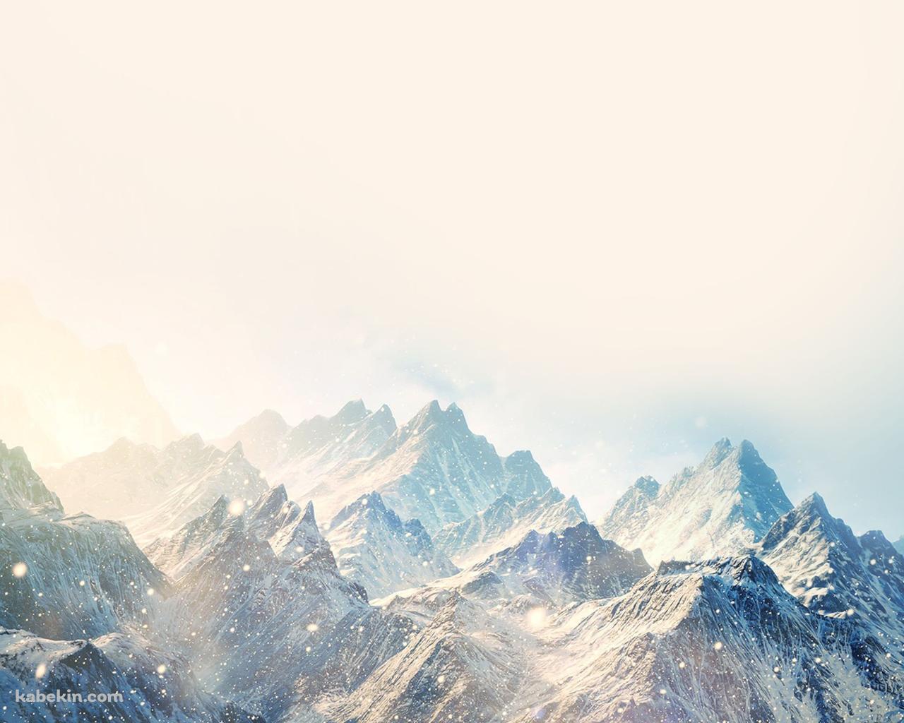 雪降る山岳の壁紙(1280px x 1024px) 高画質 PC・デスクトップ用