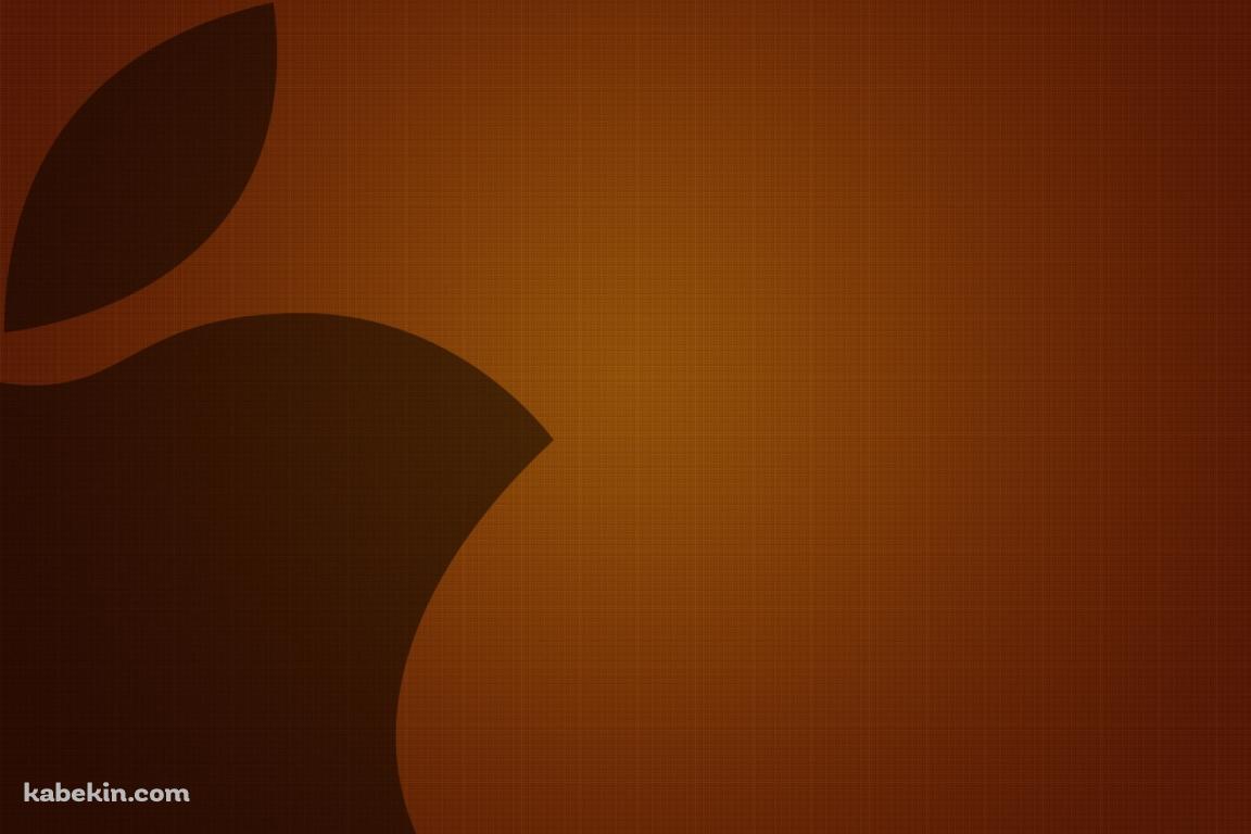 落ち着いた茶色のツートンカラー Appleロゴの壁紙(1152px x 768px) 高画質 PC・デスクトップ用