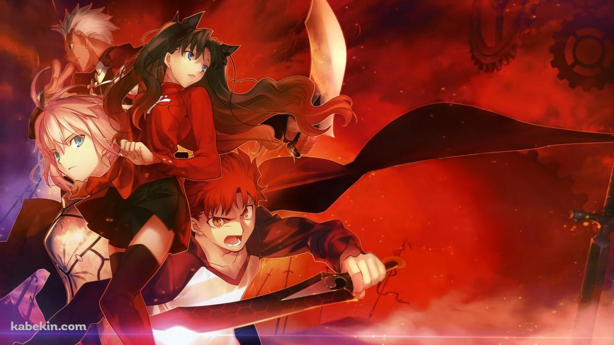 fate ギルガメッシュ セイバー 衛宮士郎 遠坂凛の壁紙(1242px x 698px) 高画質 PC・デスクトップ用